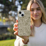 London Fog Mesozoic iPhone 15 Pro Case - Lifestyle photo showing phone case in use