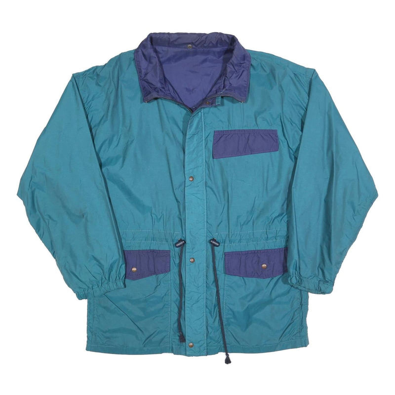 Mens Blue & Navy Zip Up Casual Polyester Blend Jacket M Windbreaker Lightweight