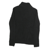 NAUTICA Womens Black Plain Cable Knit Roll Neck Jumper Cotton M Lightweight