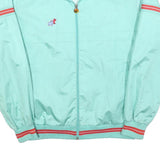 HIPPO Womens Blue Zip Jacket L Polyester Casual Track Style Retro Striped