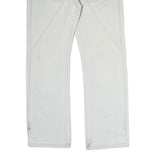 DISSET Mens Jeans White Regular Straight Denim W34 L30 Casual Zip Closure