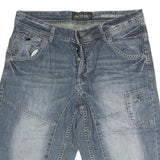 ANGELO LITRICO Mens Blue Casual Denim Shorts M W36 Cotton Relaxed Fit