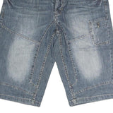 ANGELO LITRICO Mens Blue Casual Denim Shorts M W36 Cotton Relaxed Fit