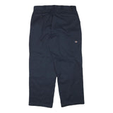 DICKIES Mens Navy Relaxed Straight Cotton Blend Trousers W36 L31 Workwear