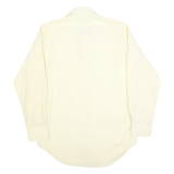 TORONTO Mens Cream Plain Shirt S Classic Cotton Blend Long Sleeve Button Collar