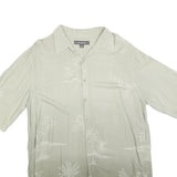 CROFT & BARROW Mens Beige Rayon L Tropical Print Short Sleeve Shirt