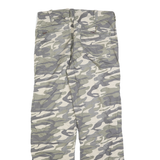 ANGELO LITRICO Mens Regular Fit Camouflage Trousers W32 L32 Polyester Zip