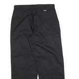 DICKIES Mens Cotton Blend Black Regular Straight Trousers W36 L32 Workwear Zip