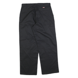 DICKIES Mens Cotton Blend Black Regular Straight Trousers W36 L32 Workwear Zip