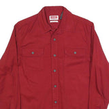 WRANGLER Mens Red Shirt S Western Cotton Blend Long Sleeve Casual Button