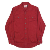 WRANGLER Mens Red Shirt S Western Cotton Blend Long Sleeve Casual Button