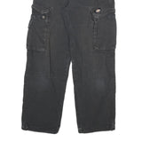 DICKIES Mens Cotton Blend Black Relaxed Cargo Trousers W24 L27 Workwear Zip