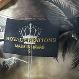 Royal Creations Graphic Hawaiian Shirt - Small Black Cotton