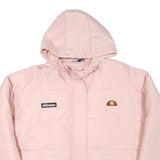 ELLESSE Womens Pink Hooded Jacket UK 10 Polyester Blend Zip Casual Puffer