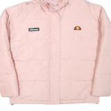 ELLESSE Womens Pink Hooded Jacket UK 10 Polyester Blend Zip Casual Puffer
