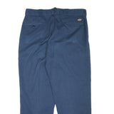 DICKIES Mens Cotton Blend Navy Blue Regular Fit Straight Leg Trousers W35 L28