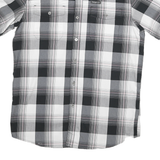 WRANGLER Mens Black & Grey Check Shirt M Cotton Blend Casual Short Sleeve