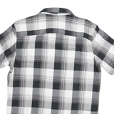 WRANGLER Mens Black & Grey Check Shirt M Cotton Blend Casual Short Sleeve