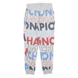 CHAMPION Mens Joggers Grey Blue & Red Cotton Blend M W28 L28 Printed Logo Casual
