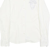 LA MARTINA Womens White Cotton Blend Shirt XS Embroidered Logo Button-Up