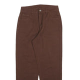 Womens Brown Regular Fit Straight Cotton Blend Jeans W27 L26 Zip Closure