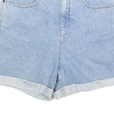 LIZ WEAR Womens Denim Blue Casual Shorts S W28 Cuffed Button Closure Cotton