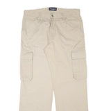 TOM TAILOR Mens Cotton Blend Beige Regular Straight Cargo Trousers W35 L32