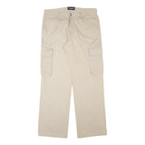 TOM TAILOR Mens Cotton Blend Beige Regular Straight Cargo Trousers W35 L32