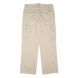 TOM TAILOR Mens Cotton Blend Beige Regular Straight Cargo Trousers W35 L32