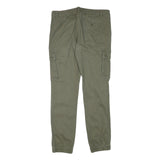 PIER ONE Mens Cotton Blend Slim Cargo Trousers Olive W33 L30 Casual Pocketed