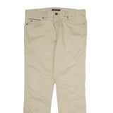 TOMMY HILFIGER Mens Cotton Beige Regular Fit Straight Leg Trousers W32 L30