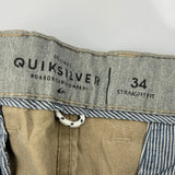 Quiksilver Chino Shorts - 36W 9L Khaki Cotton