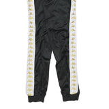 KAPPA Womens Joggers Black & White Slim Tapered M W28 L28 Logo Tape