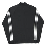 ADIDAS Mens Black & Grey Track Jacket M Cotton Blend Zip Striped Sportswear