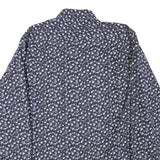 PAUL & SHARK Mens Blue Floral Pattern Cotton Blend Shirt L Stylish Casual Wear