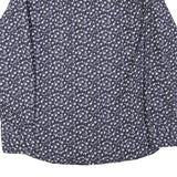 PAUL & SHARK Mens Blue Floral Pattern Cotton Blend Shirt L Stylish Casual Wear