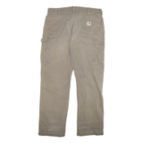 CARHARTT Mens Cotton Blend Khaki Regular Straight Trousers W34 L29 Workwear Zip