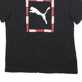 PUMA Mens Black Graphic Logo T-Shirt XL Short Sleeve Crew Neck Cotton Blend