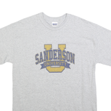 GILDAN Mens Grey Sanderson University Graphic T-Shirt M Short Sleeve Crew Neck