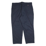 DICKIES Mens Navy Cotton Blend Regular Fit Straight Leg Trousers W40 L30