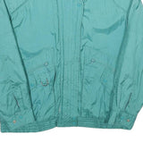 RAINBOW NEST Womens Turquoise Nylon Zip Jacket S Plain Lightweight Casual