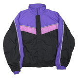 ALGONQUIN Mens Purple & Pink & Black Zip Jacket L Polyester Blend Colourblock