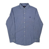 Polo By Ralph Lauren Slim Fit Shirt - Large Blue Cotton