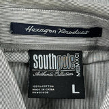 Hexagon Product Southpole Striped Shirt - Large Grey Cotton