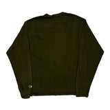 Champion Long Sleeve T-Shirt - Large Green Cotton