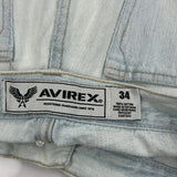 Avirex Denim Shorts - 34W 11L Light Wash Cotton