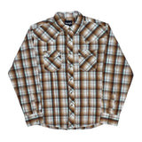 Wrangler Checked Shirt - XL Brown Cotton