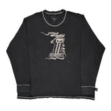 Harley Davidson Graphic Long Sleeve T-Shirt - Medium Black Cotton