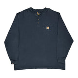 Carhartt Long Sleeve T-Shirt - 2XL Blue Cotton