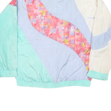 CASUAL ISLE Mens Blue & Cream Abstract Pattern Nylon Zip Jacket L Lightweight